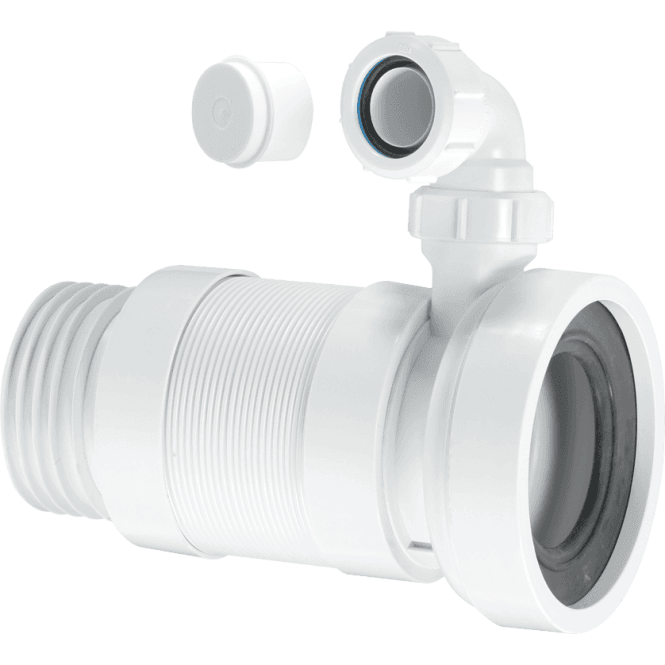 McAlpine  WC-F26SV Straight Flexible WC Connector With Vent Boss 180  class=