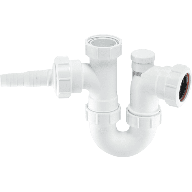 McAlpine  WM2V Anti-Syphon Sink Trap With Horizontal Domestic Appliance Nozzle 1½
