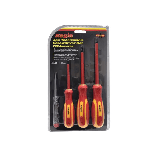 Regin  4pc Technician's Screwdriver Set - VDE Approved REGE275