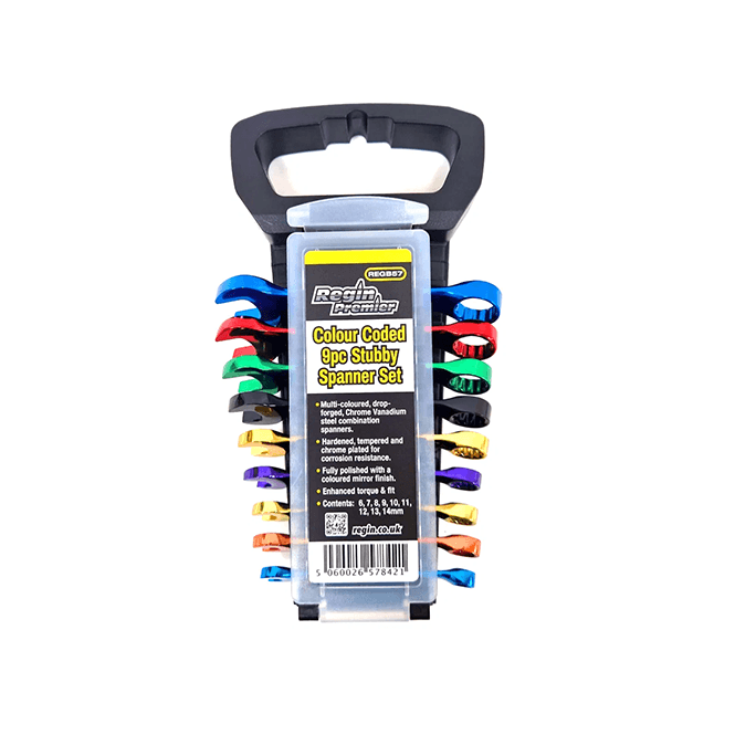 Regin  9pc Colour Coded Stubby Combination Spanner Set 6 -14mm REGB57