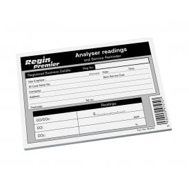 Regin Analyser Readings Record Pad (50 in duplicate) REGP80