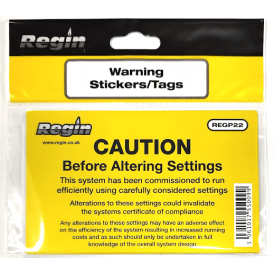 Regin Appliance Settings Caution Stickers (Pack Of 8) REGP22