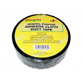 Regin Black Duct Tape 48mm x 50M Roll REGJ75