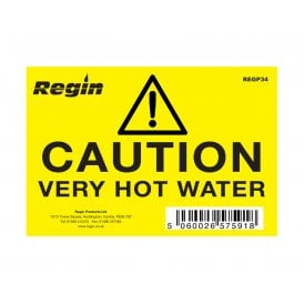 Regin Caution Very Hot Water Sticker (8 pack) REGP34