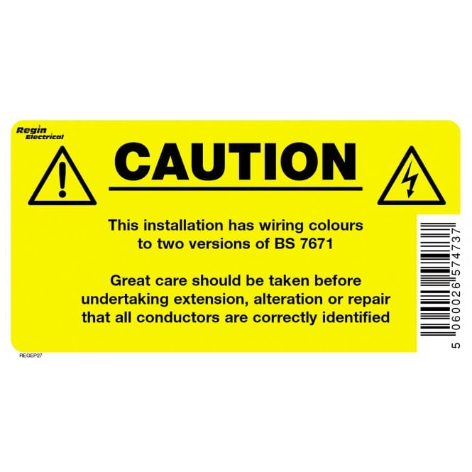 Regin  Caution Wiring I.D. Sticker (8 Pack) REGEP27