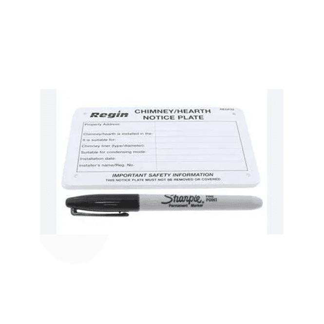 Regin  Chimney/Hearth Notice Plate (10 pack) REGP33