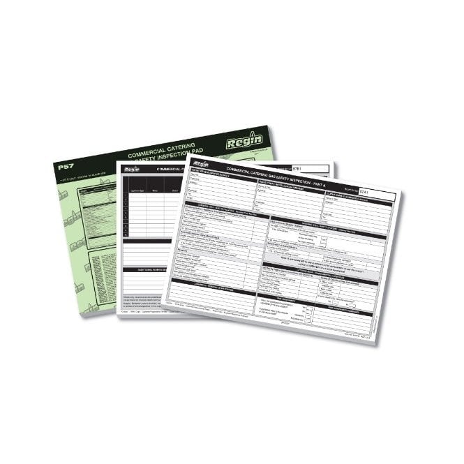 Regin  Commercial Catering Appliance Gas Safety Inspection Report Pad REGP57