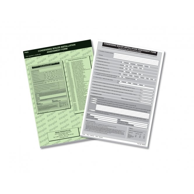 Regin  Condensing Boiler Assessment Form (50 reports in duplicate) REGP63