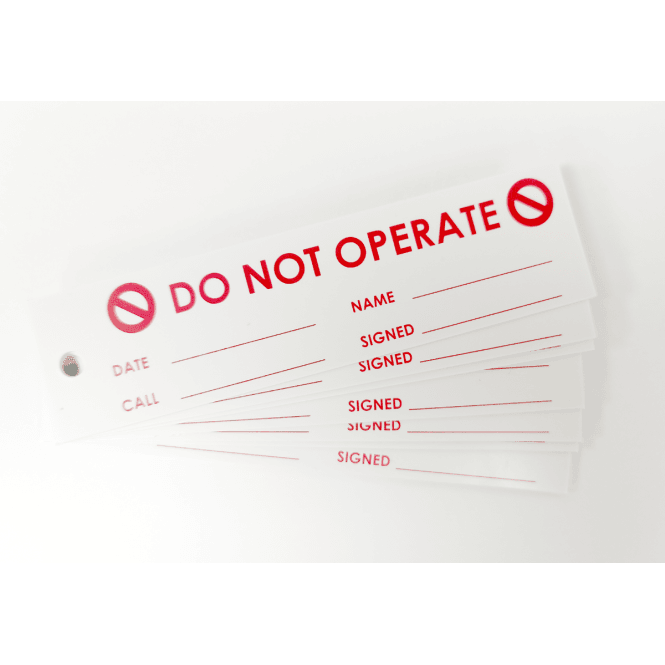 Regin  DO NOT OPERATE Tags (Pack of 8) REGP94