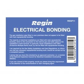 Regin Electrical Bonding Sticker (8 pack) REGP11