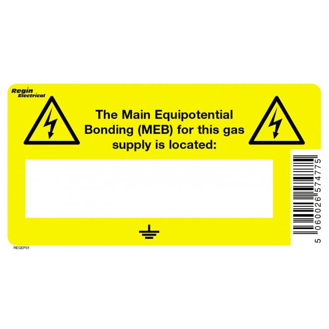 Regin  Equipotential Equipotential Bonding [MEB] Label (8 Pack) REGEP31