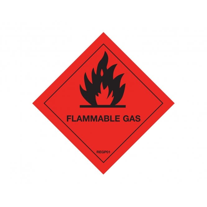 Regin  Flammable Gas Warning Diamond Sticker REGP01
