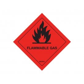 Regin Flammable Gas Warning Diamond Sticker REGP01