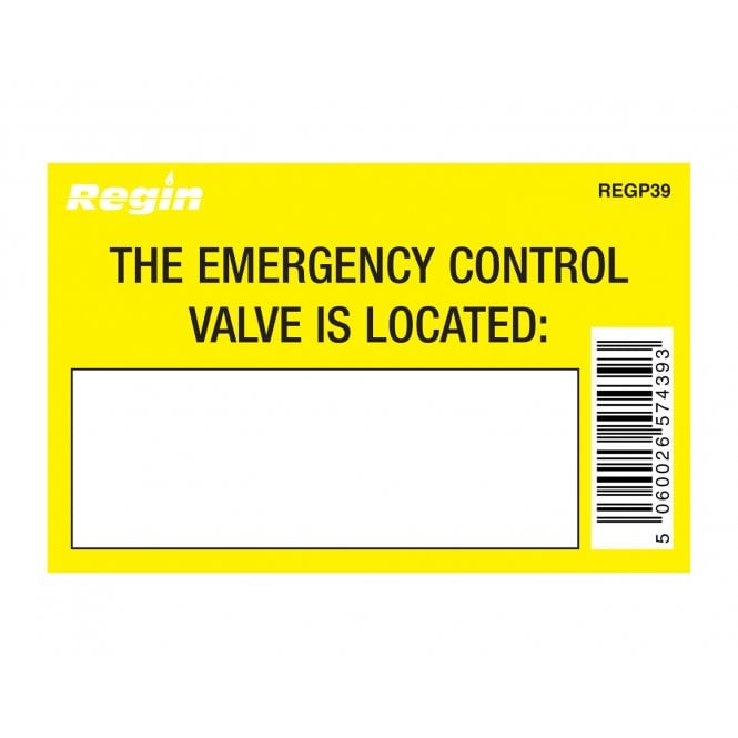 Regin  Gas Valve Location Sticker (8 pack) REGP39