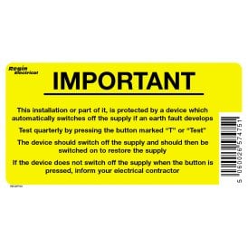Regin Important Safety Device Sticker (8 Pack) REGEP29