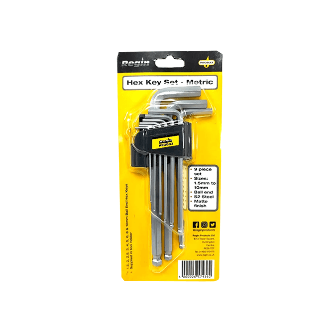 Regin  Metric Hex Key Set - (1.5mm - 10mm) REGB33