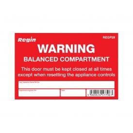 Regin Warning – Balanced Compartment Adhesive Label REGP29