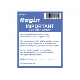 Regin Warning - Compartment Sticker REGP15