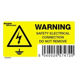 Regin Warning - Connection Do Not Remove Sticker (8 Pack) REGEP26