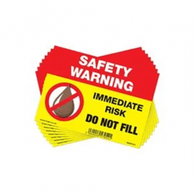 Regin Warning - Do Not Fill (Liquid Fuel) Sticker/Tag X8 REGPL01