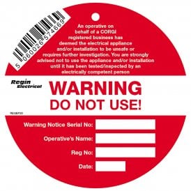Regin Warning - Do not Use Tag (8 Pack) REGEP20