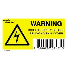 Regin Warning Isolate Supply Sticker (8 Pack) REGEP25