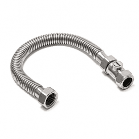 Ridgeline Flexible Tap Connector with Isolating Valve 15mm ISO x ½ Female x 500mm