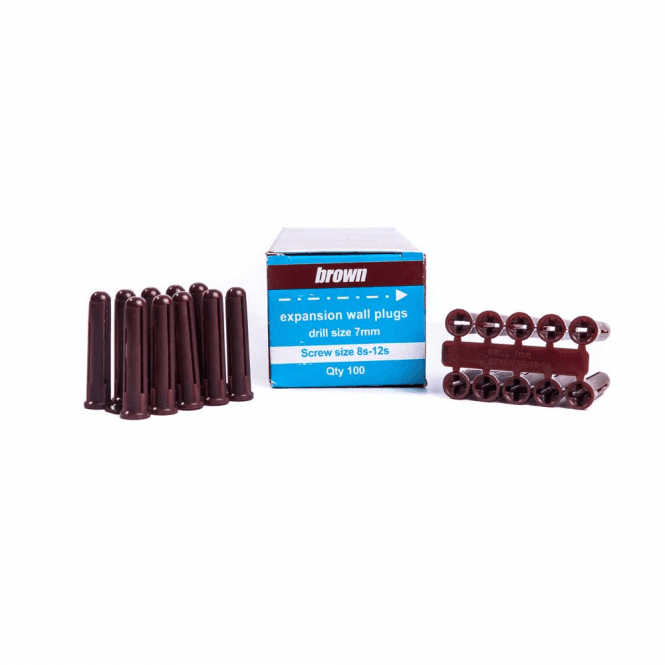 Todays Tools  Brown Wall Plugs 7mm (Box Of 100)   BPL