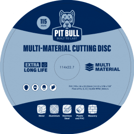 Todays Tools Pit Bull Multi Material Cutting Discs 115mm (Pack of 10)     PBCDMM